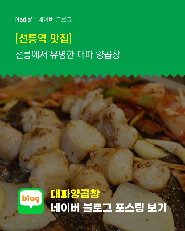 선릉에서 유명한 대파양곱창